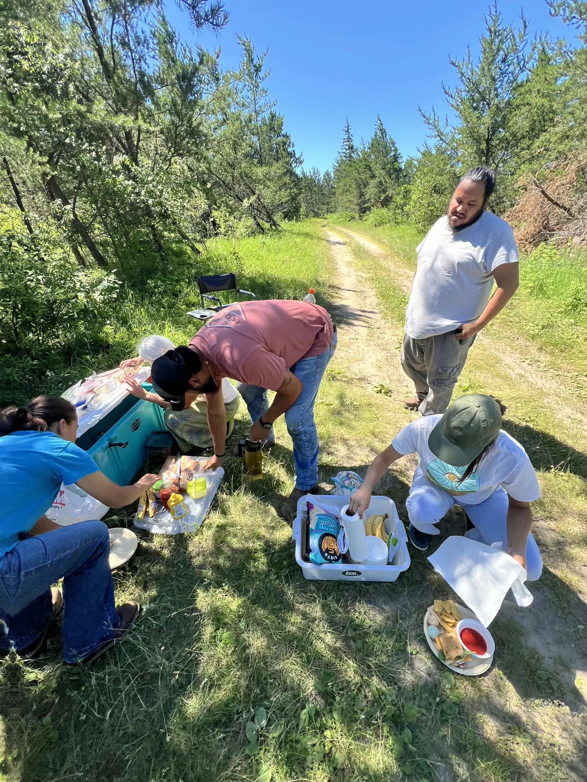Group working together at berry camp