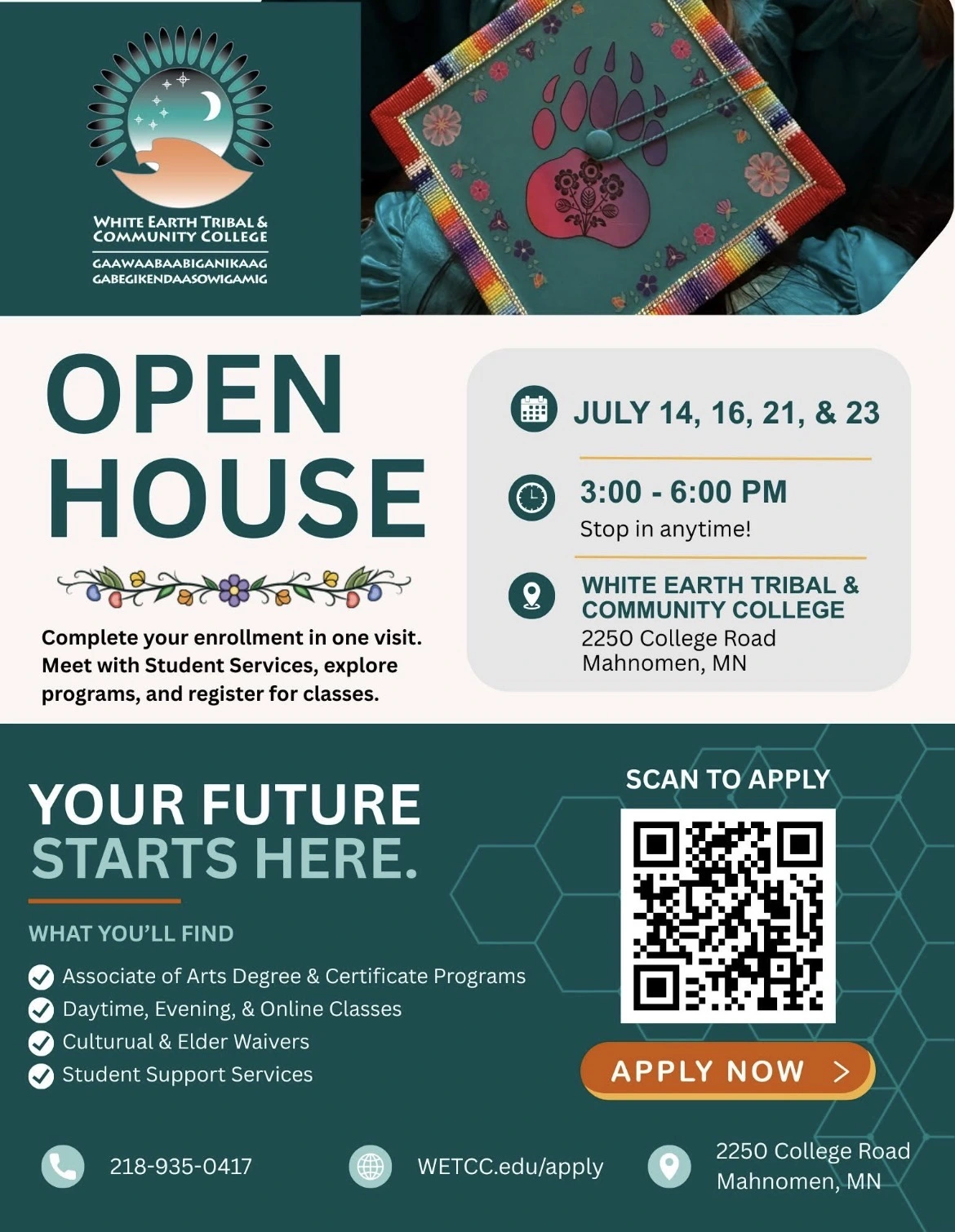 Your Future Starts Here scan to apply flyer