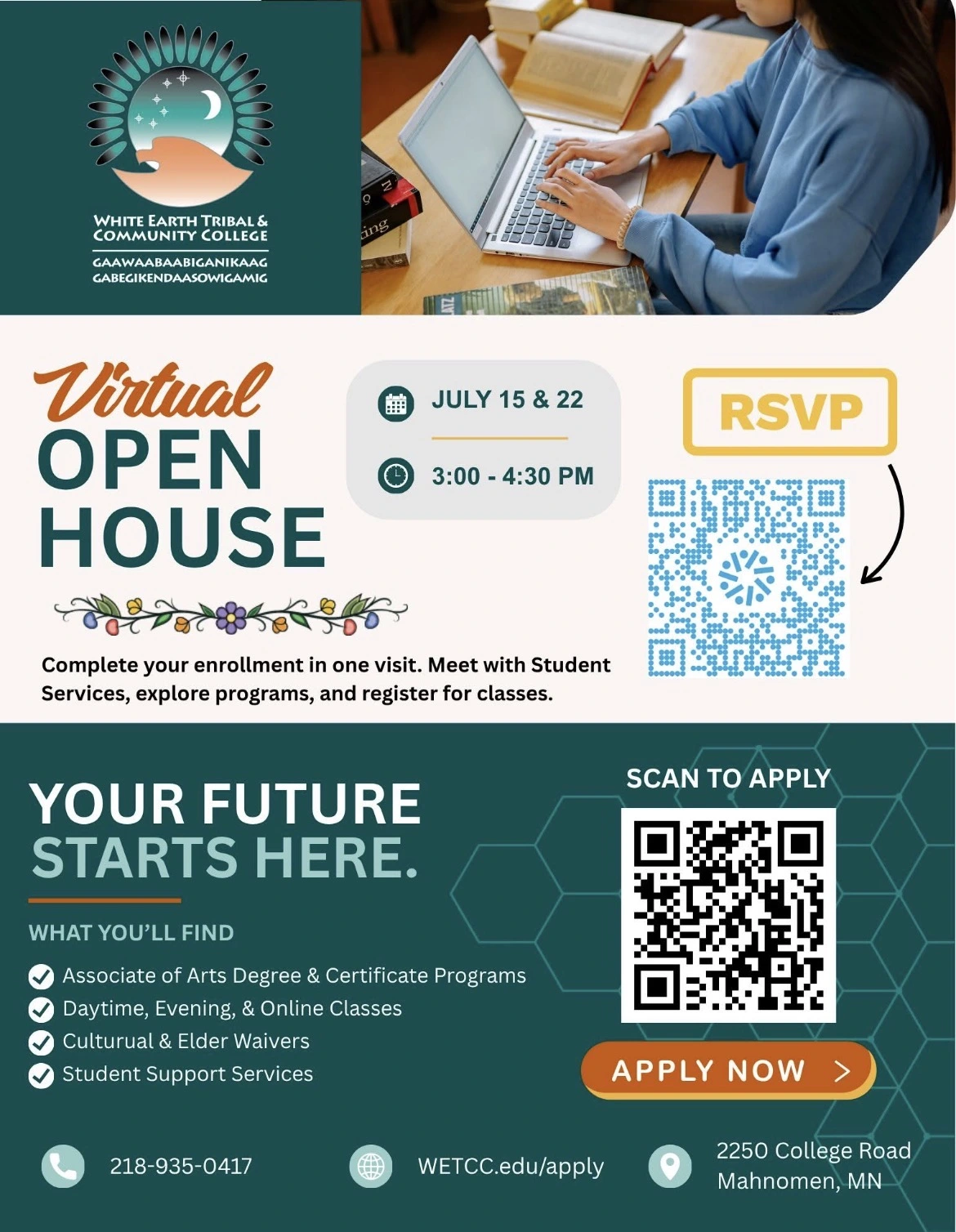 Virtual Open House July 15 and 22 flyer